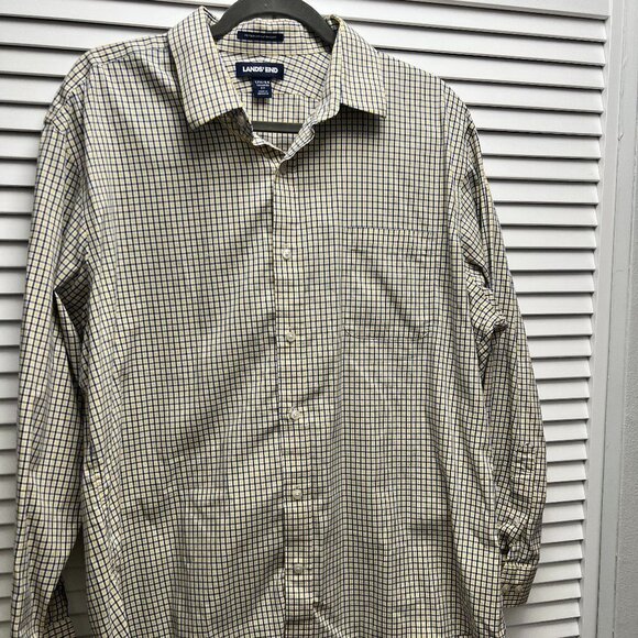 LANDS' END Men's Size 17 1/2-34 Tailored Button Shirt - Picture 1 of 5